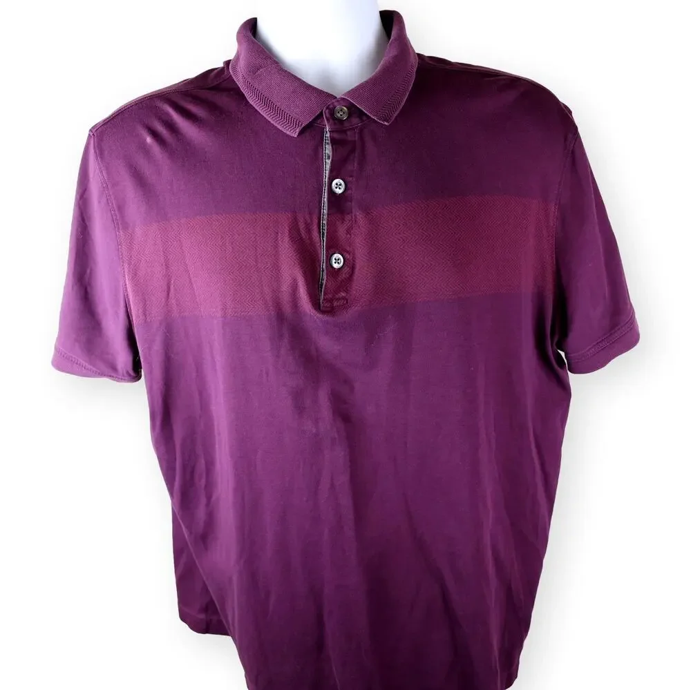 Banana Republic Mens Purple Stripe Luxury Touch Polo XL